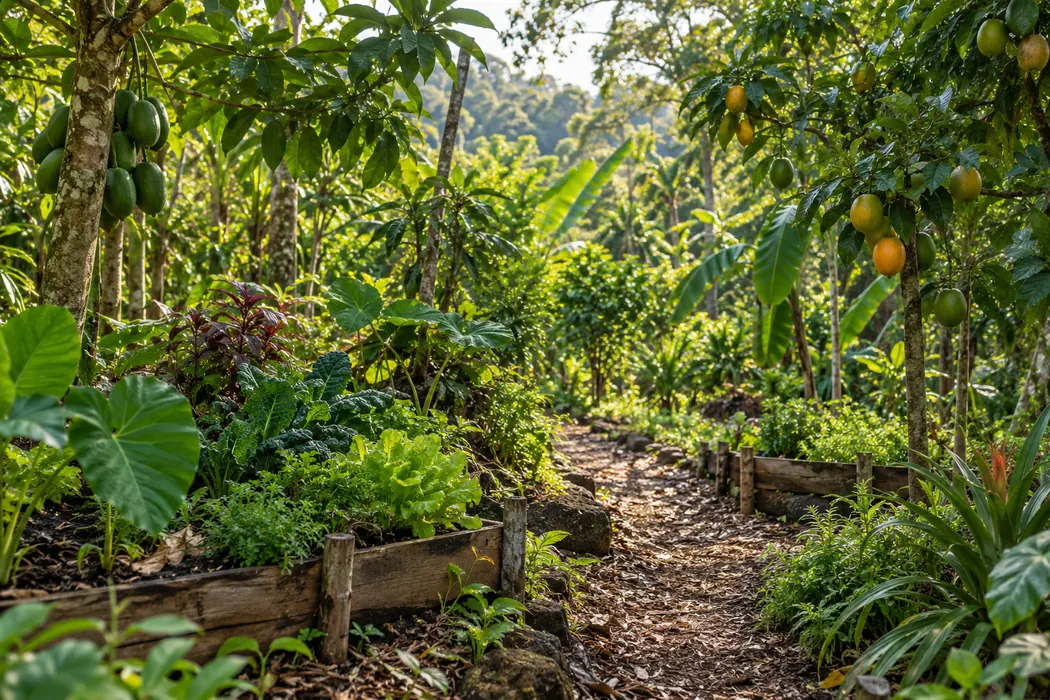 Concept image of a future tropical food forest